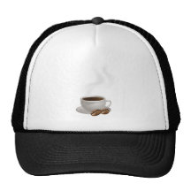 Tasse de plat et d'haricots de café casquettes de camionneur