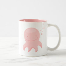 Tasse de poulpe de bande dessinée