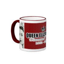 Tasse de rouge de jubilé de diamant de la Reine El tasses
