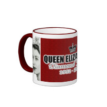 Tasse de rouge de jubilé de diamant de la Reine El