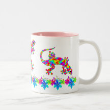 Tasse de salamandre d'arc-en-ciel d'amusement avec