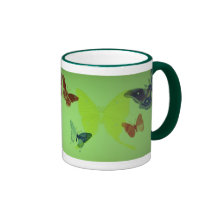 Tasse de sonnerie de chaux de papillon et de mite