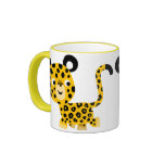 Tasse de sourire de léopard de bande dessinée mign