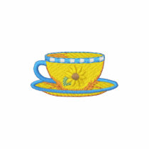 Tasse de thé de coq polos brodés