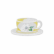 Tasse de thé de marguerite polos brodés