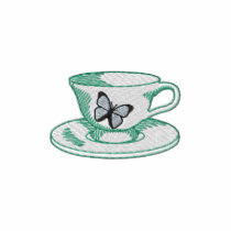 Tasse de thé de papillon polos brodés