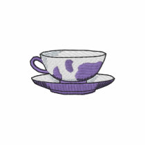 Tasse de thé d'impression de vache polos brodés