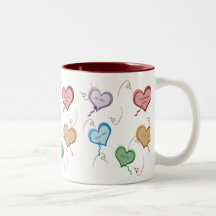 Tasse de Valentine de coeurs de sucrerie