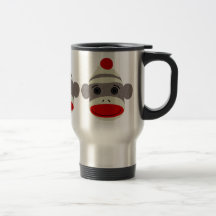 Tasse de voyage de visage de singe de chaussette