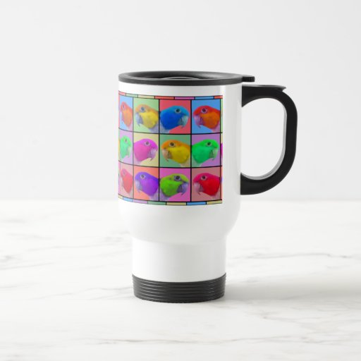 Tasse de voyage gonflée par blanc d'art de bruit d