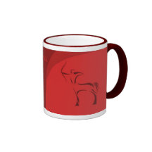 Tasse de zodiaque de Sagittaire (rouge foncé)