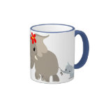 Tasse d'éléphant et de veau de mère de bande dessi tasses