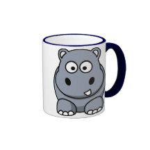 Tasse d'hippopotame de bande dessinée