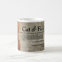 Tasse d'information de chat et de violon