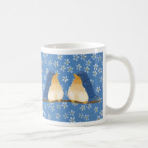 Tasse d'oiseaux bleus