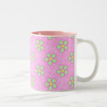 Tasse douce de motif de fleur de rose de remous
