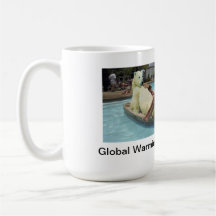 Tasse d'ours blanc de réchauffement climatique