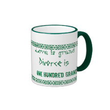 Tasse drôle de bâillon de divorce d'amour