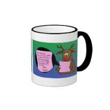 Tasse drôle de Noël de Rudolph des feux de Père No