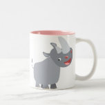 Tasse drôle de rhinocéros de bande dessinée tasses