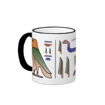Tasse égyptienne antique de hiéroglyphes