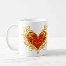 Tasse en filigrane de Valentine de coeurs