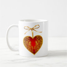 Tasse en filigrane de Valentine de coeurs