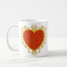 Tasse en filigrane de Valentine de coeurs