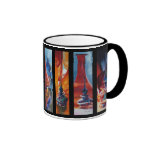 Tasse en verre de ménagerie d'aquarelle d'art