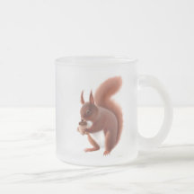 Tasse en verre givré d'écureuil rouge