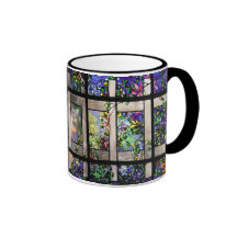 Tasse en verre souillé de Tiffany de jardin