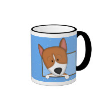 Tasse encadrée de Basenji de bande dessinée
