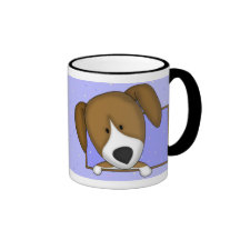 Tasse encadrée de beagle de bande dessinée