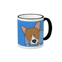 Tasse encadrée de corgi de bande dessinée
