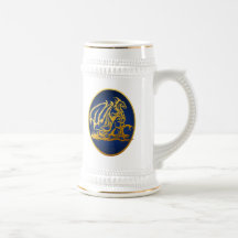 Tasse encadrée de dragon d'or