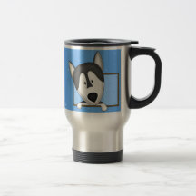 Tasse encadrée de voyage de Malamute d'Alaska de b