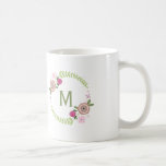 Tasse florale de monogramme de guirlande