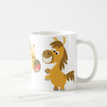 Tasse gaie de poneys de bande dessinée tasses