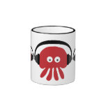 Tasse géniale de sonnerie de noir de méduses du DJ