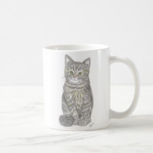 Tasse grise de chaton