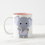 Tasse heureuse d'éléphant de bande dessinée tasses