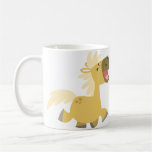 Tasse heureuse mignonne de poneys de bande dessiné tasses