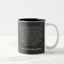 Tasse ironique de hippie avec le déni de responsab