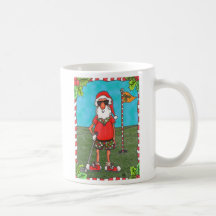 Tasse jouante au golf de Père Noël
