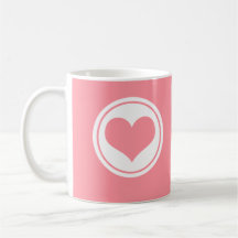 Tasse lisse de coeur, rose