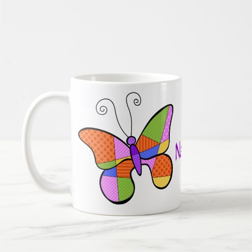 Tasse lunatique de papillon de cubisme