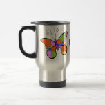 Tasse lunatique de voyage de papillon de cubisme