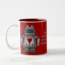 Tasse malade d'amour de robot