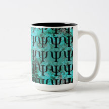 Tasse marbrée attrayante de psychologie de turquoi