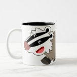 Tasse mignonne de blaireau de bande dessinée tasses